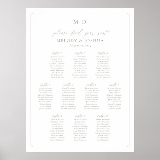 Bordure du tableau de sièges Monogramme 10 (Devant)