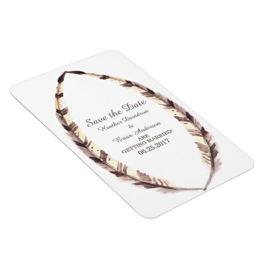 Bordure en plumes Enregistrer la date Flexi Magnet (Côté Droit)