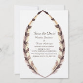 Bordure en plumes Enregistrer la date Invitation (Devant)
