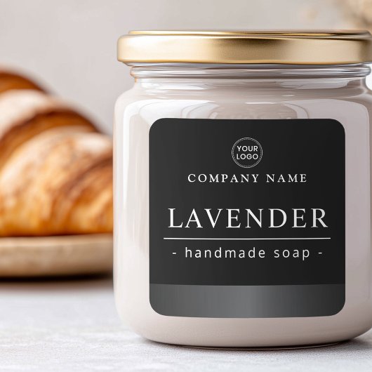 Bordure en satin gris noir logo produit étiquette