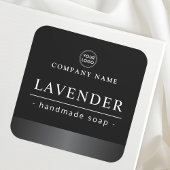 Bordure en satin gris noir logo produit étiquette