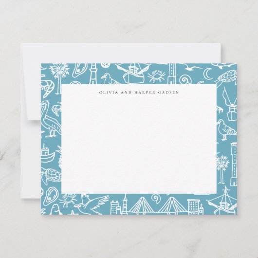 Bordure en toile de Charleston en Carte de remerci (Devant)