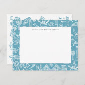 Bordure en toile de Charleston en Carte de remerci (Devant / Derrière)