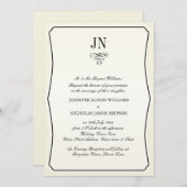 Bordure et défilement noirs Faire-part de mariage (Devant / Derrière)