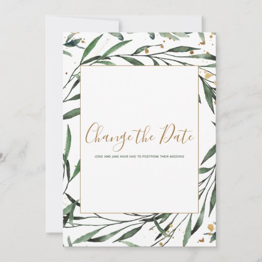 Bordure feuilletée modifier la carte de date (Devant)