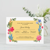 Bordure fleur sauvage avec invitation jaune (Debout devant)