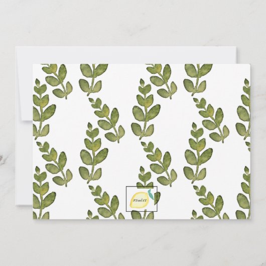 Bordure fleur sauvage avec invitation jaune (Dos)