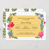 Bordure fleur sauvage avec invitation jaune (Devant / Derrière)