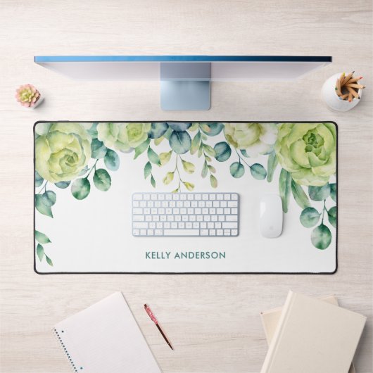 Bordure florale à l'aquarelle d'eucalyptus avec de (Bureau 1)