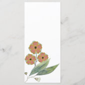 Bordure florale de fleurs sauvages menu Mariage (Dos)