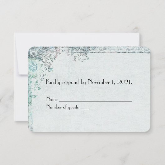 Bordure florale turquoise vintage RSVP (Devant)