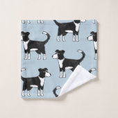Bordure galloise Collie mouton Chien bleu (Gant de toilette)
