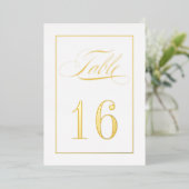 Bordure Gold Foil Numéro de table Mariage traditio (Debout devant)