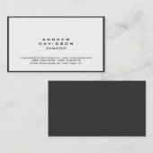 Bordure gris blanc Trendy Plain Chic Carte de visi (Devant / Derrière)