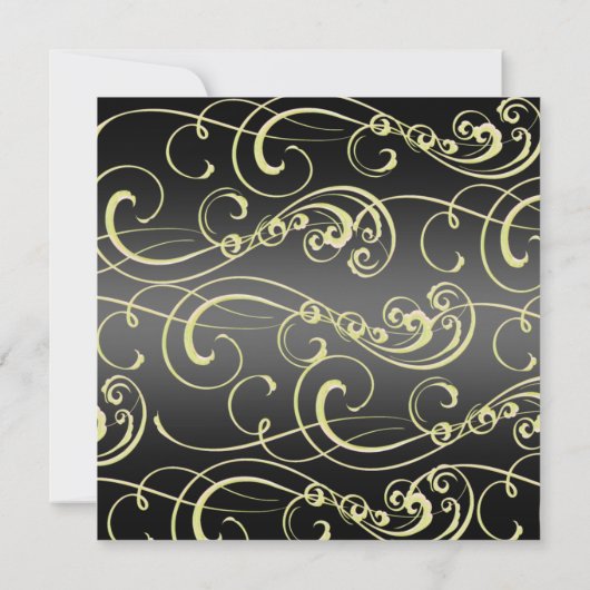 Bordure latérale Gold/Black Swirl Invitation d'ann (Dos)