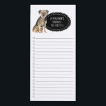 Bordure Liste d'achats Terrier Bloc-notes magnétiq<br><div class="desc">Des choses adorables pour aller chercher Border Terrier chien avec un cadre en tableau noir personnalisé avec votre nom.</div>