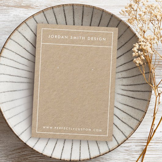 Bordure minimaliste simple Kraft cartes d'oreille