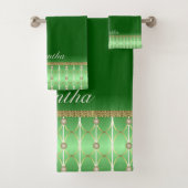 Bordure Motif Émeraude Vert Et Or (En situation)