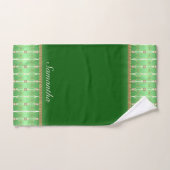 Bordure Motif Émeraude Vert Et Or (Serviette à main)