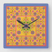 Bordure Motif Florale Rangoli sur horloge murale j