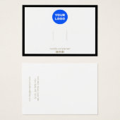 Bordure noire Ajouter Logo Hair Bow Display Card (Devant & derrière)