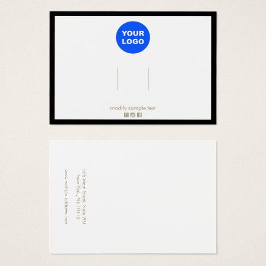 Bordure noire Ajouter Logo Hair Bow Display Card (Devant & derrière)