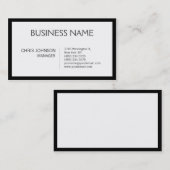 Bordure noire Blanc Carte de visite contemporain (Devant / Derrière)