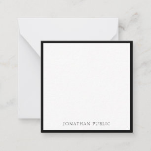Bordure noire chic Blanc moderne Modèle simple Hau