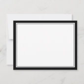 Bordure noire élégante | Carte de réponse Mariage (Dos)