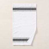 Bordure noire élégante Motif géométrique moderne  (Serviette à main)
