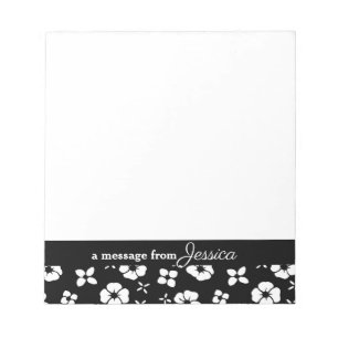 Bordure noire Flower personnalisé Bloc-notes
