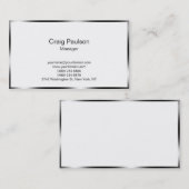 Bordure noire gris clair blanc Carte de visite ten (Devant / Derrière)