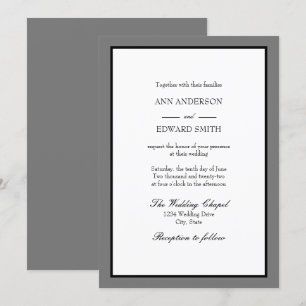 Bordure noire gris - Familles Faire-part de mariag