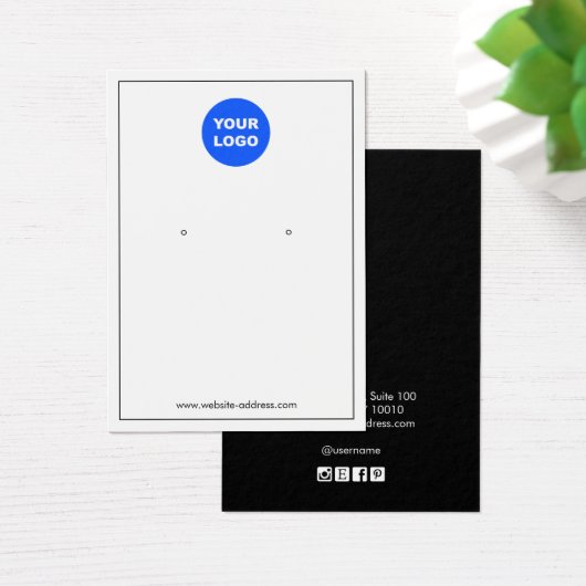 Bordure noire mince Blanc Ajouter Logo Écran d'ore (Bureau)