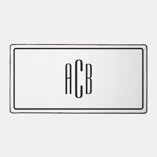 Bordure noire trois lettres Monogramme bleu (Recto)