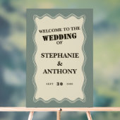 Bordure ondulée vintage inspirée sur Mariage vert (Neutre)