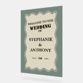 Bordure ondulée vintage inspirée sur Mariage vert (Angle)