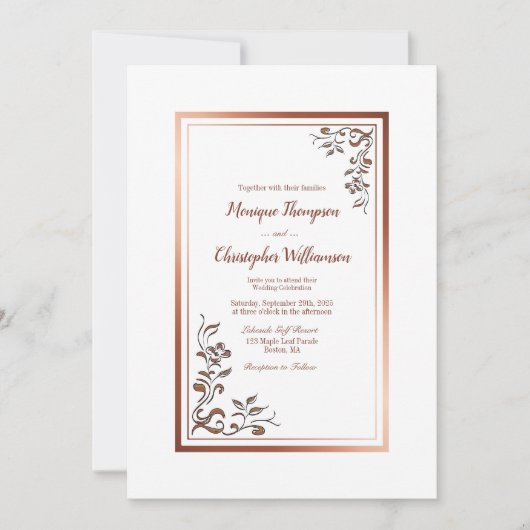 Bordure or simple faire-part de mariage (Devant)