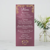 Bordure or sur le menu Mariage Lavender (Debout devant)