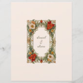 Bordure ornée victorienne avec menu Weddi Fleur sa (Dos)