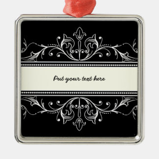 Bordure ornementale noir blanc personnage ornement