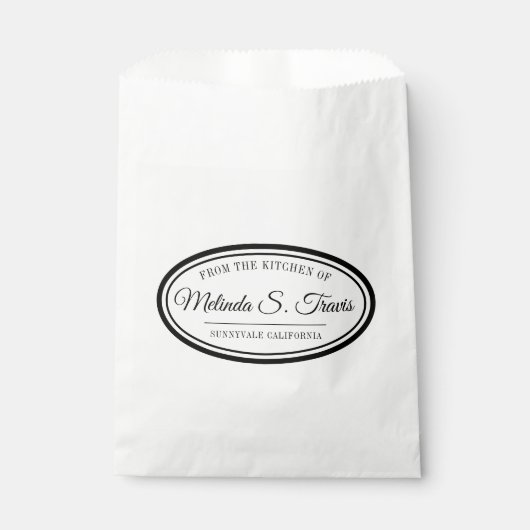 Bordure ovale de la cuisine des sacs Favor (Devant)