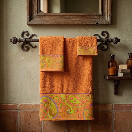 Bordure paisley orange