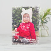 Bordure photo blanche Flocon de neige Cartes de No (Debout devant)