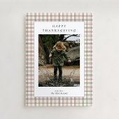 Bordure Plaid moderne Thanksgiving Carte photo