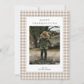 Bordure Plaid moderne Thanksgiving Carte photo (Devant)