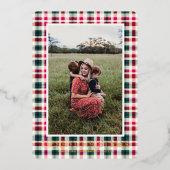 Bordure plane moderne | Carte photo de Noël (Recto)