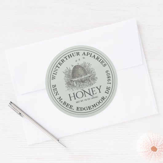 Bordure pointillée du Étiquette de jarre de miel ( (Enveloppe)