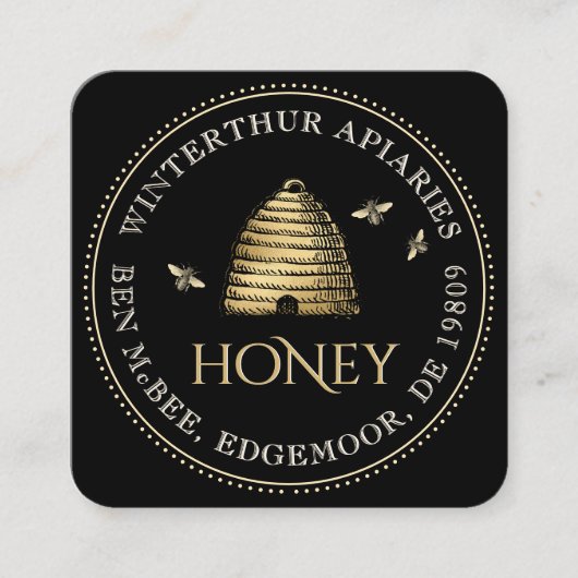 Bordure pointillée du Étiquette de pot de miel noi (Devant)