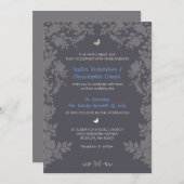 Bordure romantique de fleurs | Invitations de mari (Devant / Derrière)